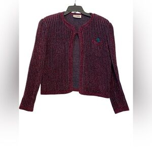 ST JOHN BY MARIE‎ GRAY CHENILLE KNIT CARDIGAN